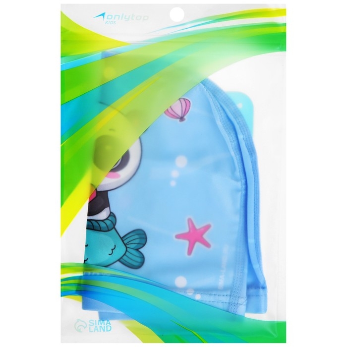 Шапочка для плавания детская ONLYTOP &laquo;Милота&raquo;, тканевая, обхват 46-52 см