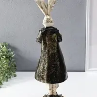 Сувенир полистоун "Заяц с чашкой чая" 13,5х11х46,5 см