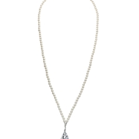 Портупея жемчужная с кулоном &laquo;Ракушка&raquo;, 129 см, белая в серебре