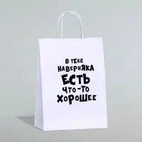 Пакет подарочный &laquo;В тебе наверняка есть что - то хорошее&raquo;, 24&times;14&times;28 см, 1 шт.