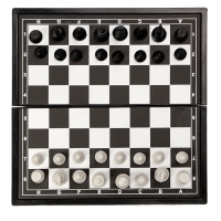 Шахматы 16 х 16  см, король h-2.8 см, d-1.2 см, доска и фигуры пластик