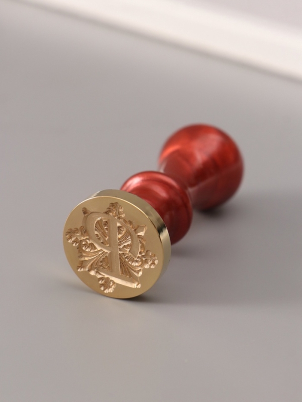 Печать для сургуча с пластиковой ручкой "Буква P на вензеле" 2,5х2,5х6,3см