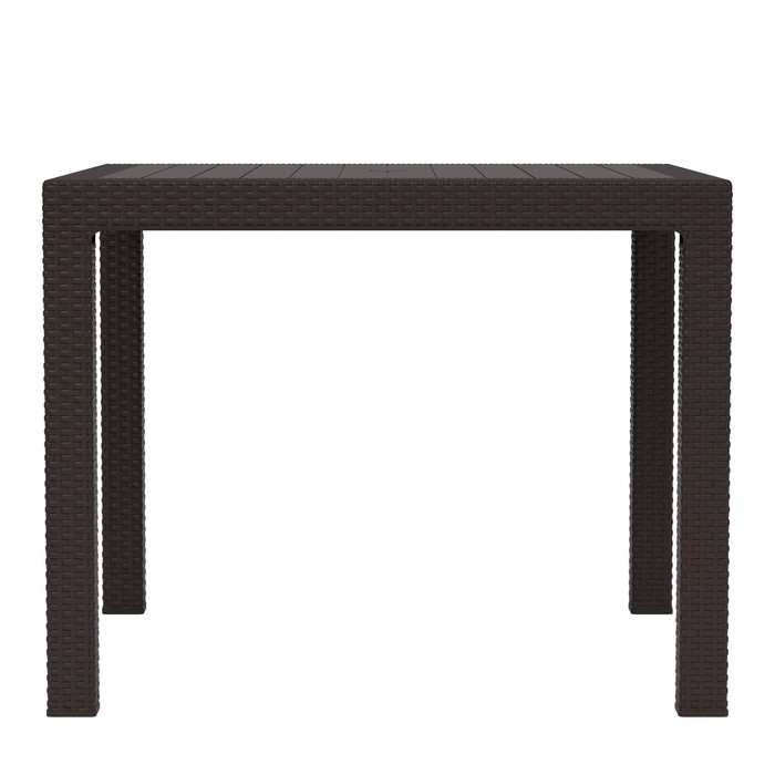 Стол "Ротанг-плюс" 94х94х74 см, d отверстия под зонт - 39.5 мм, мокко