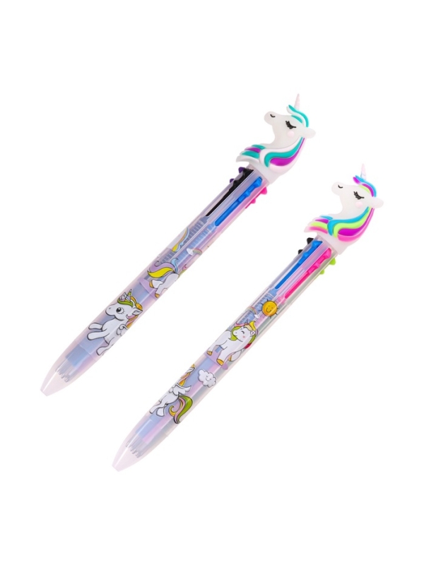 Ручка шариковая, автоматическая, 3-х цветная, корпус МИКС