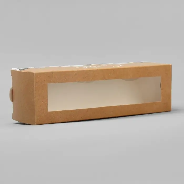 Коробка для макарун, кондитерская упаковка &laquo;С любовью крафт&raquo; 18 х 5.5 х 5.5 см