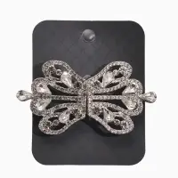 Зажим для кардигана "Ажур", корона империи, цвет белый в серебре