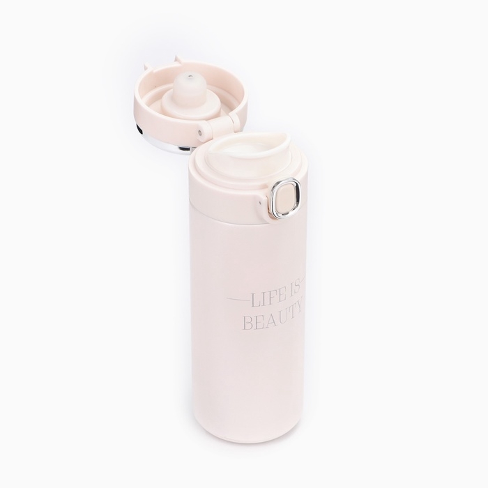 Термокружка, 420 мл, Simple Life is beauty, сохраняет тепло 8 ч, термометр