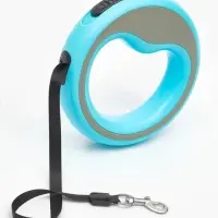 Рулетка - поводок для собак, лента 3 м, розовая/голубая