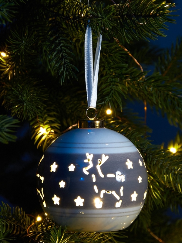 Елочный шар "Олень" 10х8.8х8.8, 1 LED, LR44x3(в компл.), Т/БЕЛЫЙ