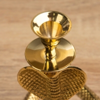 Подсвечник &laquo;Золотая кобра&raquo;, латунь, 8.5&times;11&times;12.5 см