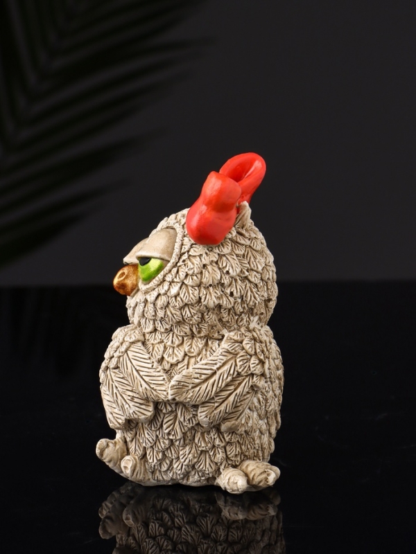 Набор фигур "4 совы на подносе" размер 20х10х10 см, бежевый