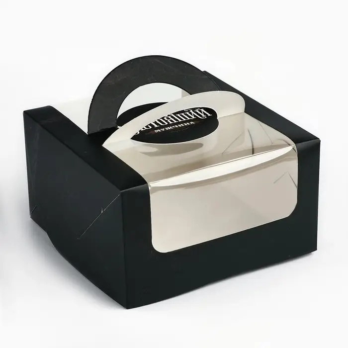 Коробка под бенто-торт с окном &laquo;Настоящий мужчина&raquo;, 14 х 14 х 8 см