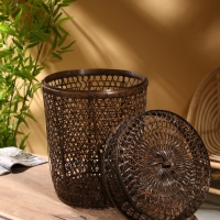 Корзина плетёная "Баскет" бамбук 39х39х50см, тёмная