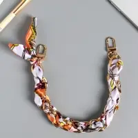 Брелок на 2 карабинах "Платок и цепочка" оранж 20х10х1,7 см