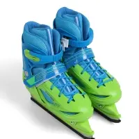 Коньки детские раздвижные BlackAqua, р. 34-37, для фитнеса, зелёные, синие