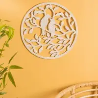 Панно "Птички" МДФ, 40х40х1 см, цв. белый