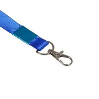 Лента для бейджа, ширина-15 мм, длина-80 см, с металлическим карабином, синяя