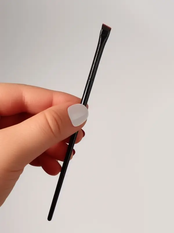 Кисть для макияжа бровей и глаз, плоская, 14&plusmn;1 см, чёрная