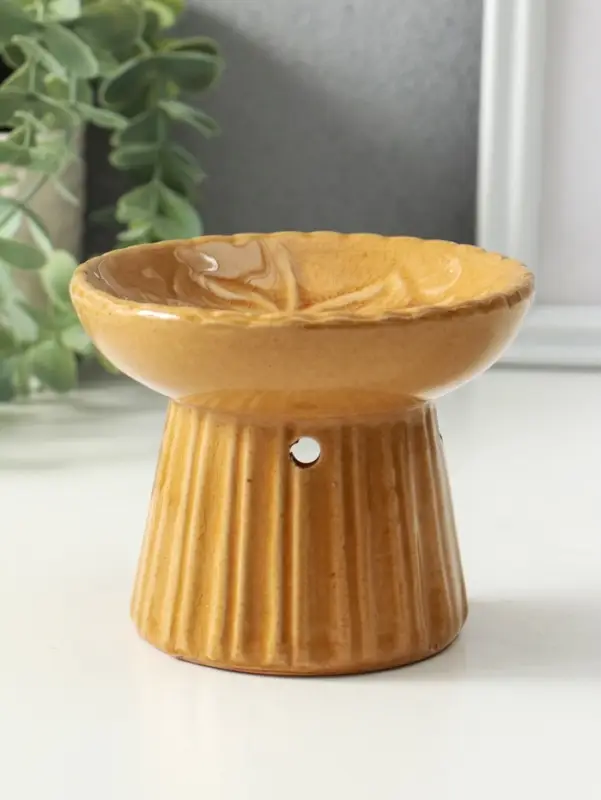 Аромалампа керамика "Лотос" коричневая11,4х11,4х9 см