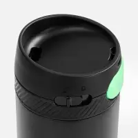 Термостакан X1 с цветной кнопкой, черный с зеленым
