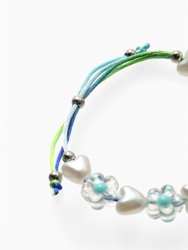 Браслет детский "Выбражулька" на затяжке, кактус с бусинами цветы, цветной