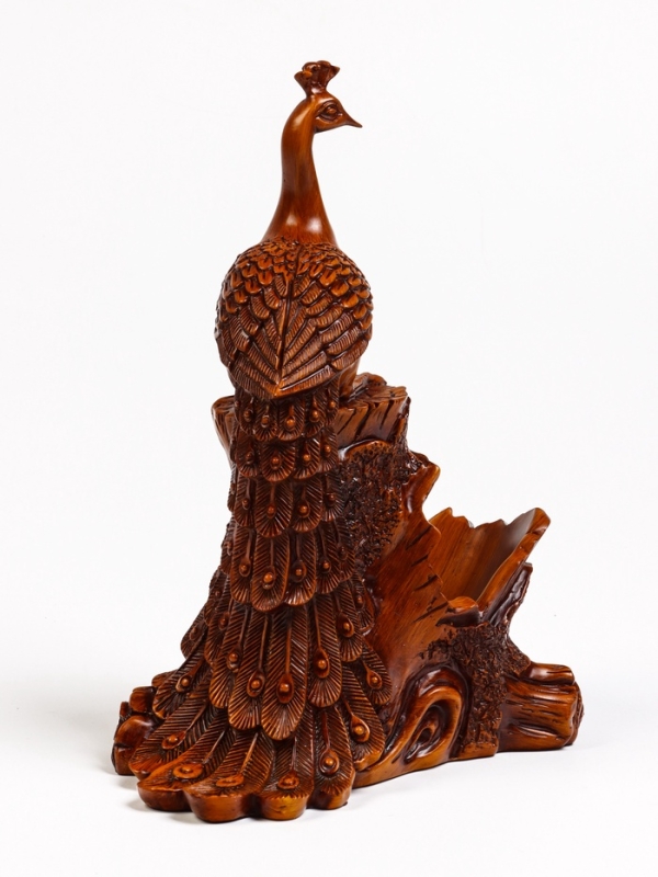 Подставка для бутылки "Павлин" под дерево, 23х15х33см