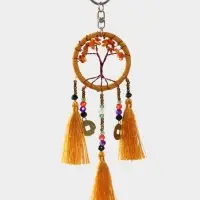 Брелок ловец снов "Древо" 19 см, цв. бежевый