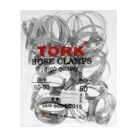 Хомут червячный TORK, сквозная просечка, диаметр 60 - 80, ширина 10 мм, оцинкованный