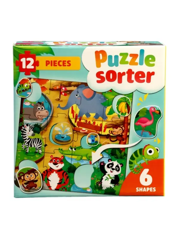 Sorter puzzle 12pcs, 6 shapes
