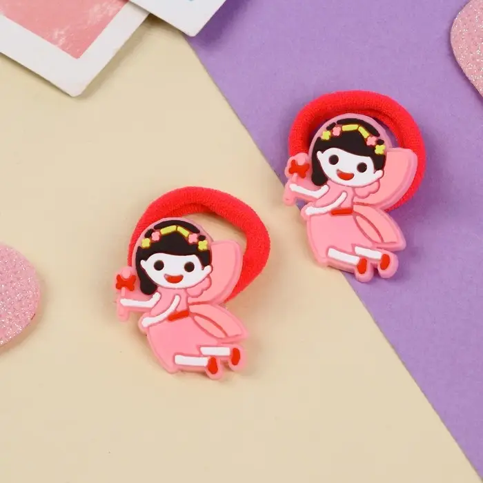 Резинка для волос "Крошка" (набор 2 шт) девочка принцесска ,3 см ,розовый