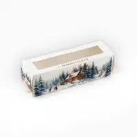 Коробочка для макарун &laquo;Снежные домики&raquo; 18 х 5.5 х 5.5 см