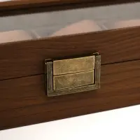 Шкатулка дерево под часы 4 деления  "Стиль" коричневая 12х31х7,5 см