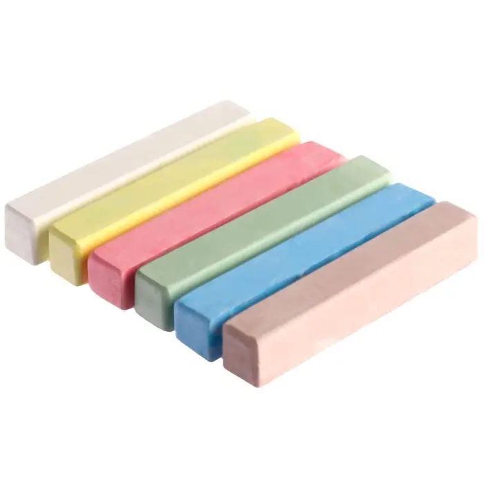 Мелки цветные школьные 6 шт. &laquo;Синий трактор&raquo;, прямоугольные