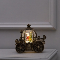 Светодиодная фигура &laquo;Карета с Дедом Морозом&raquo; 20 &times; 18.5 &times; 11 см, пластик, батарейки ААх3 (не в комплекте), USB, свечение тёплое белое