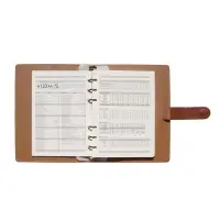 Органайзер на кольцах, C6, с хлястиком, 80л, линия, к/зам, Коричневый