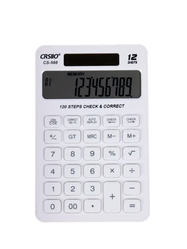 Калькулятор настольный 12-разрядный CS-588 корпус белый
