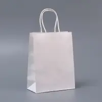 Пакет белый без печати, круглая ручка, 15&times;21&times;8 см, 120 г