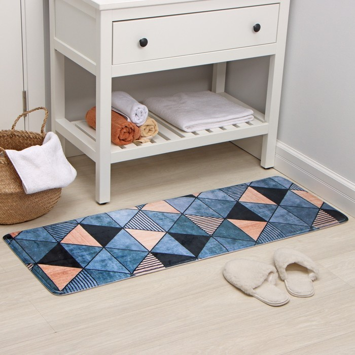 Коврик для ванной и туалета Доляна &laquo;Грэй&raquo;, 45&times;120 см