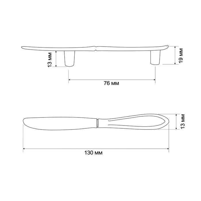 Ручка-скоба "Нож" CAPPIO RSC002, м/о 76 мм, цвет черный