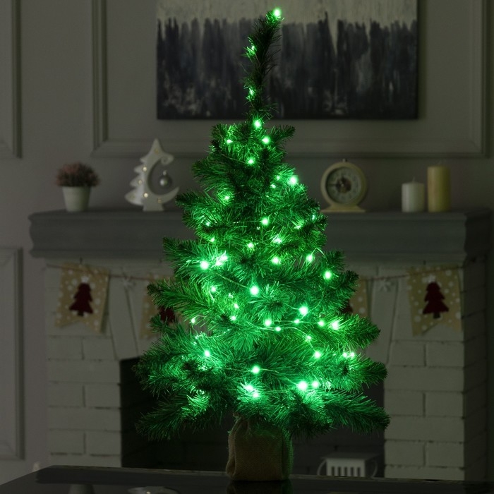 Гирлянда &laquo;Нить&raquo; 10 м роса, IP20, серебристая нить, 100 LED, пульт ДУ, свечение RGB, USB