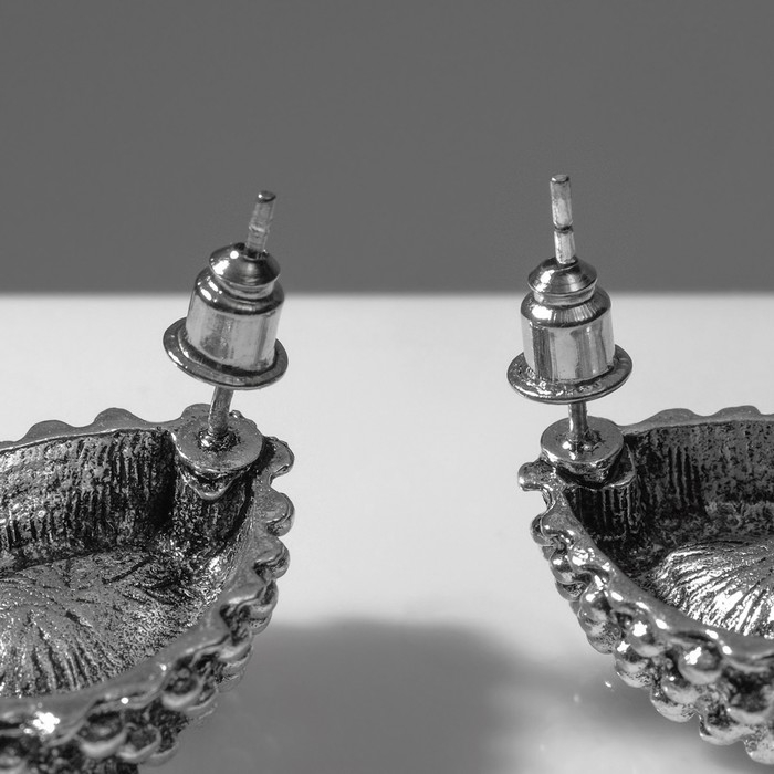 Серьги со стразами &laquo;Морское сияние&raquo;, цвет синий в чернёном серебре