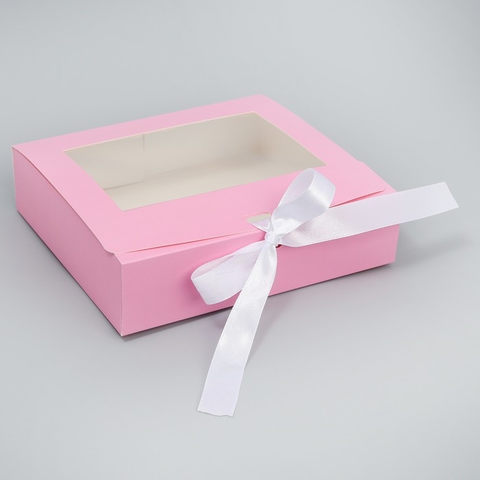 Коробка-фоторамка подарочная складная, упаковка, &laquo;Розовая вата&raquo;, 20 х 18 х 5 см