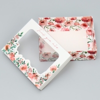 Коробка подарочная, упаковка, &laquo;Только для тебя&raquo;, цветы, 16.5 х 12.5 х 5 см