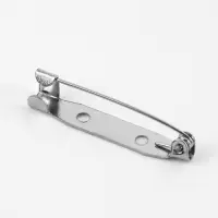 Основа для броши, 2 отверстия, 32 мм, 10 шт., цвет серебряный