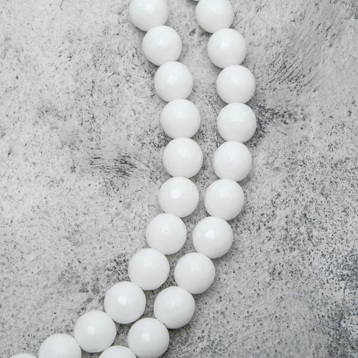 Бусины на нити шар №10 гранёный &laquo;Агат белый&raquo; (38 бусин)