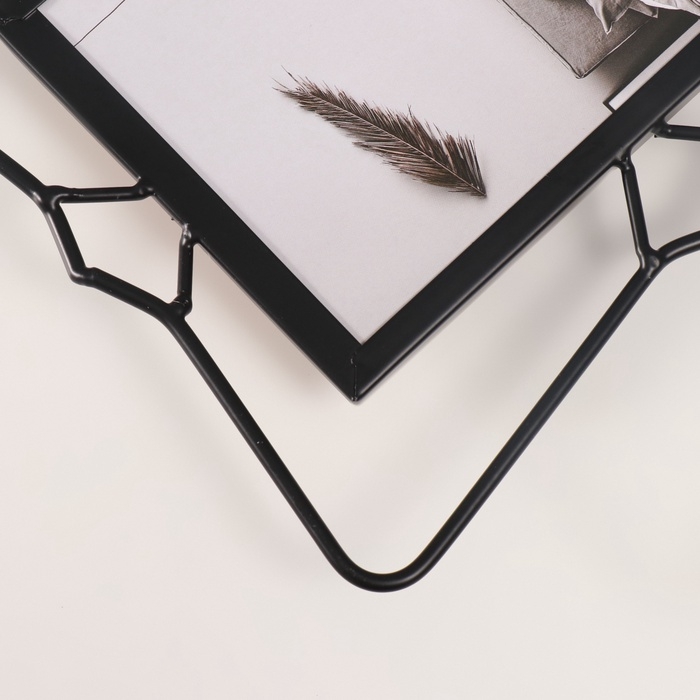 Фоторамка металл на 1 фото 10х15 см "Необычная геометрия" черный 16,7х20,5 см