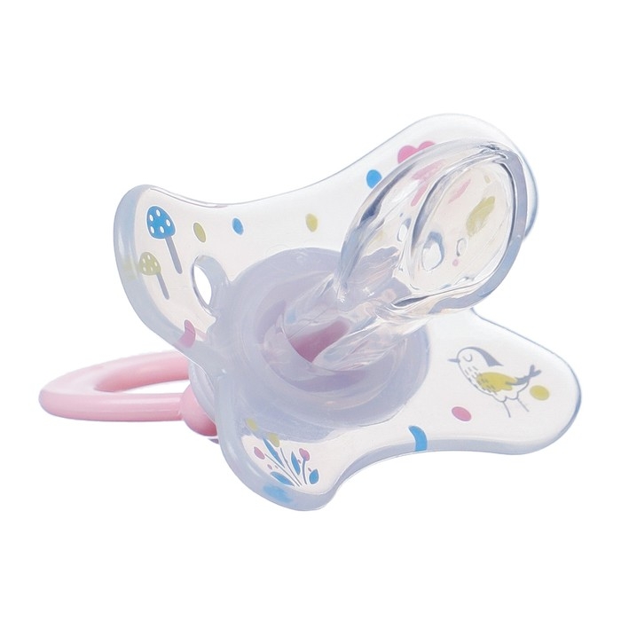 Соска - пустышка силиконовая ортодонтическая &laquo;Зайка&raquo;, от 12 мес., с колпачком, цвет розовый