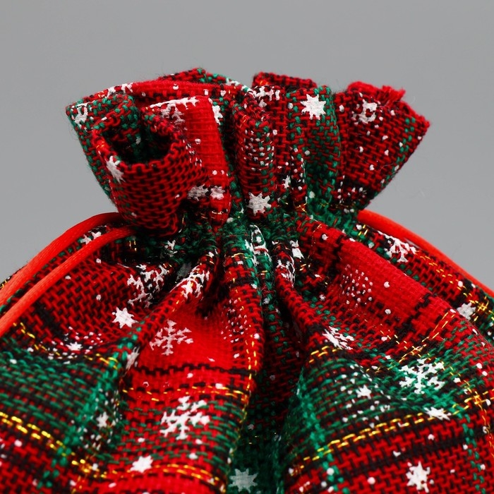 Мешочек подарочный холща &laquo;Мороз и солнце&raquo;, снежинки, 30 х 40 см +/- 1.5 см, Новый год