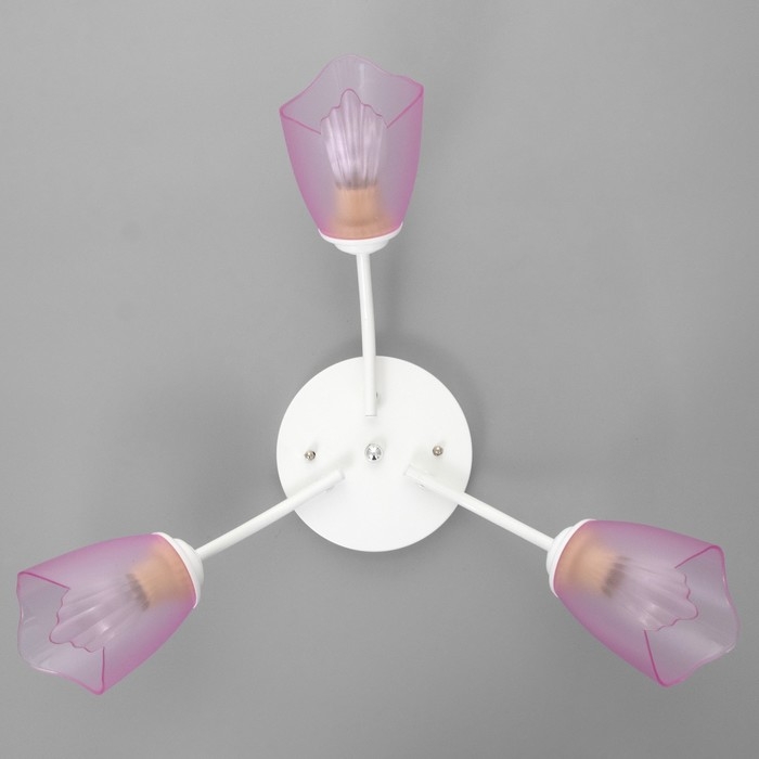 Люстра Оникс 3х15Вт E27 белый-розовый 50х50х15см BayerLux