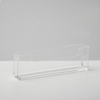 Подставка под визитки, 9,8&times;1,8&times;3 см, оргстекло 2 мм, В ЗАЩИТНОЙ ПЛЁНКЕ